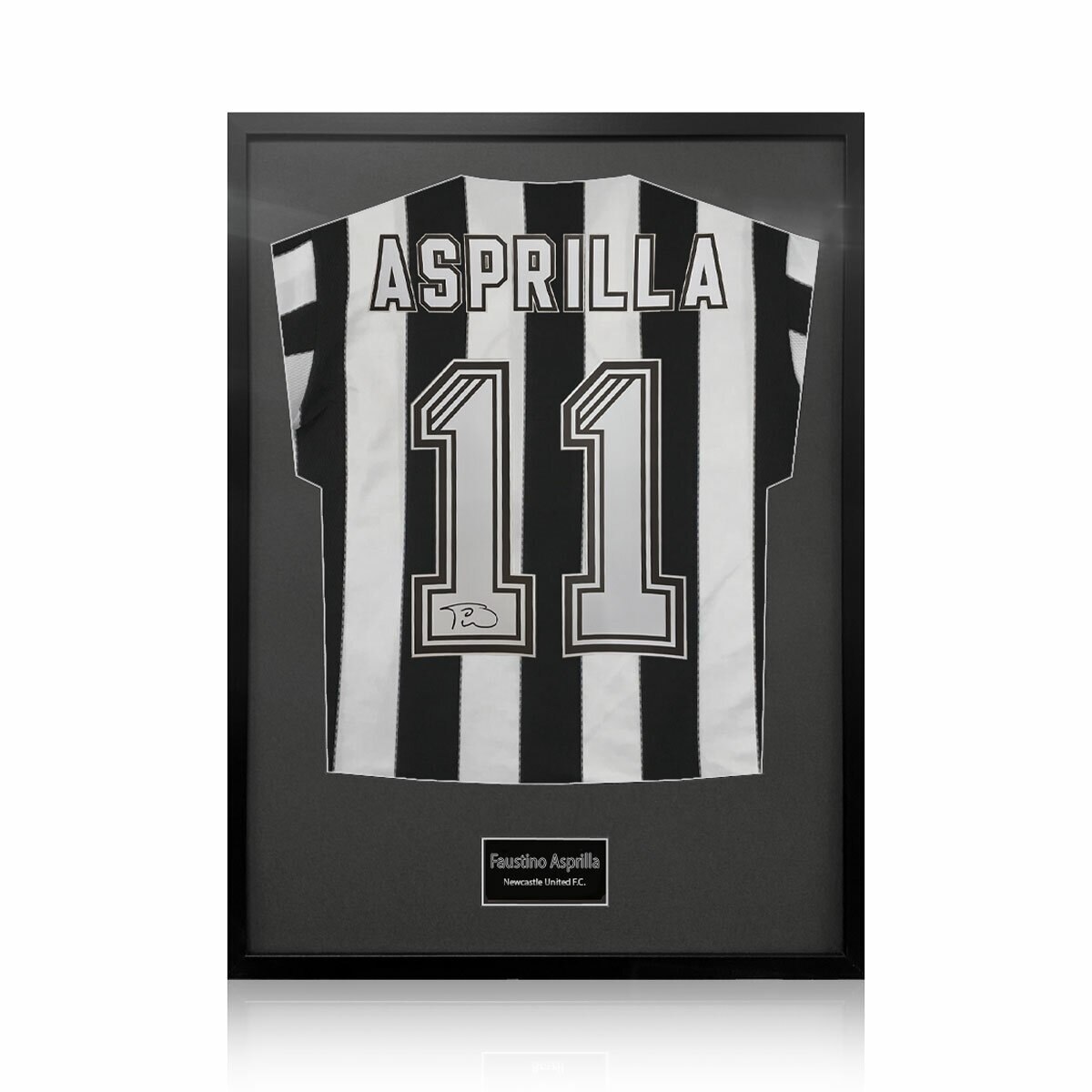 Faustino Asprilla Signed Shirt in Black Frame Faustino Asprilla Signed Shirt in Black Frame