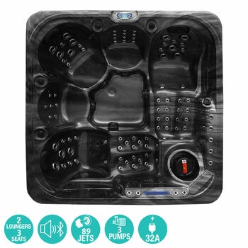 Blue Whale Spa San Julien 89-Jet 5 Person Hot Tub in 2 Colours - Delivered and Installed
