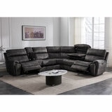 Corner Fabric Grey Drawers open, Seats reclined, Cupholders open Corner Fabric Grey Drawers open, Seats reclined, Cupholders open