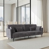 MOONAP Monroe Dark Grey Fabric 4 Seater Sofa