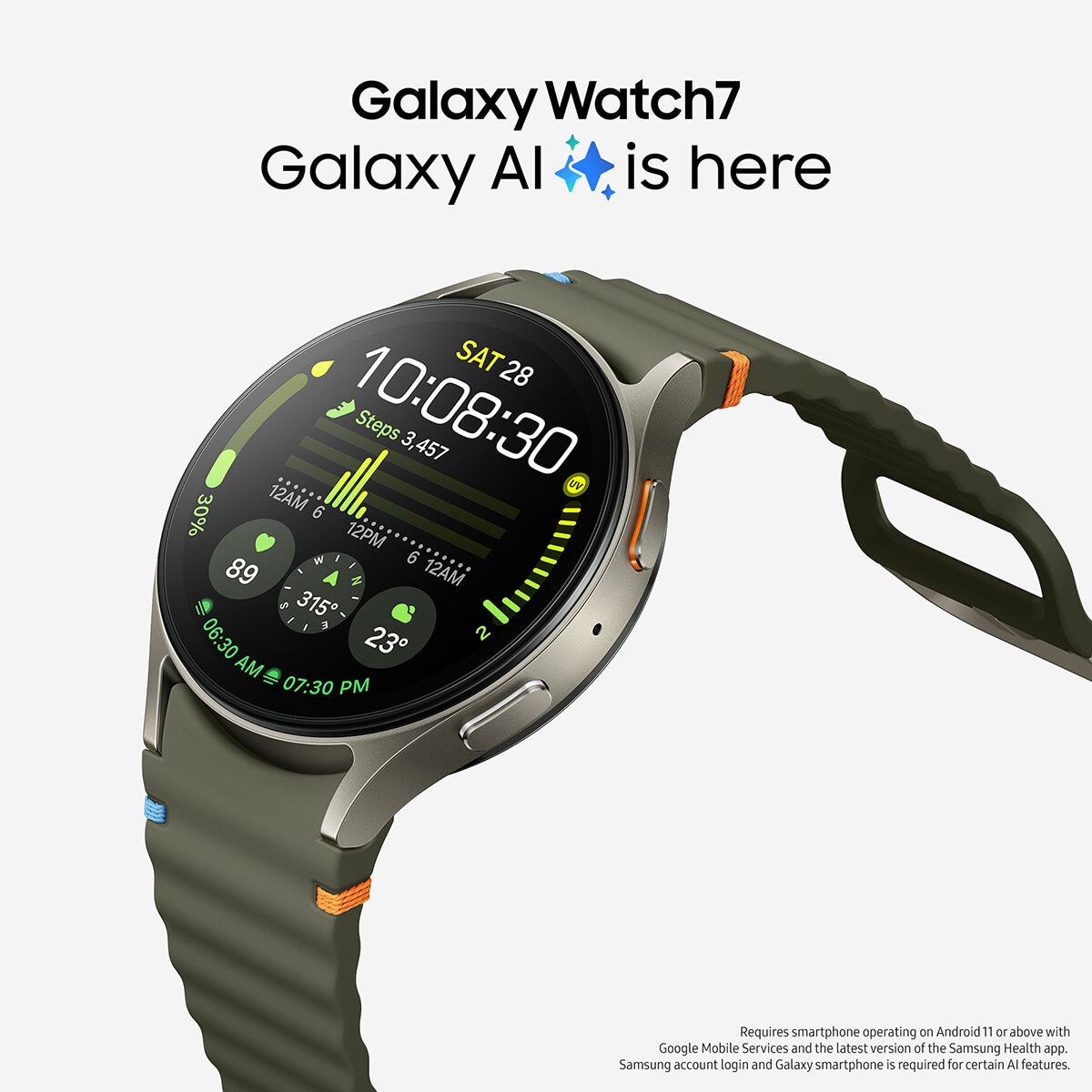Samsung Galaxy Watch7 Large, 32GB LTE in Green SM-L315FZGAEUA
