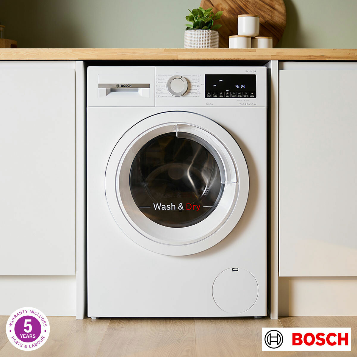 Bosch WNA144V9GB Series 4 9/5kg Washer Dryer, E Rated in White