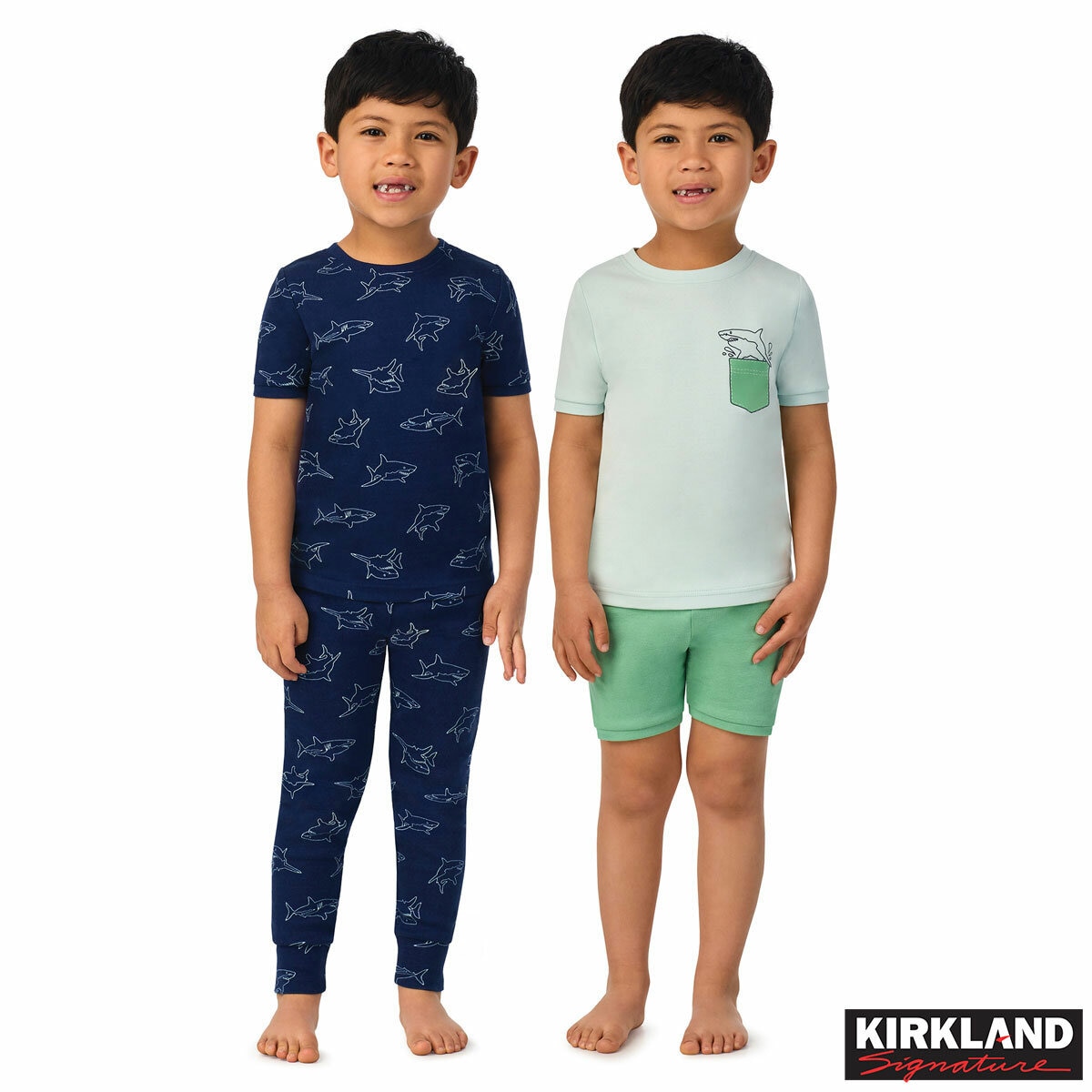 Kirkland Signature Kids Pyjama 4 Piece Set in Sharks, 5 Years