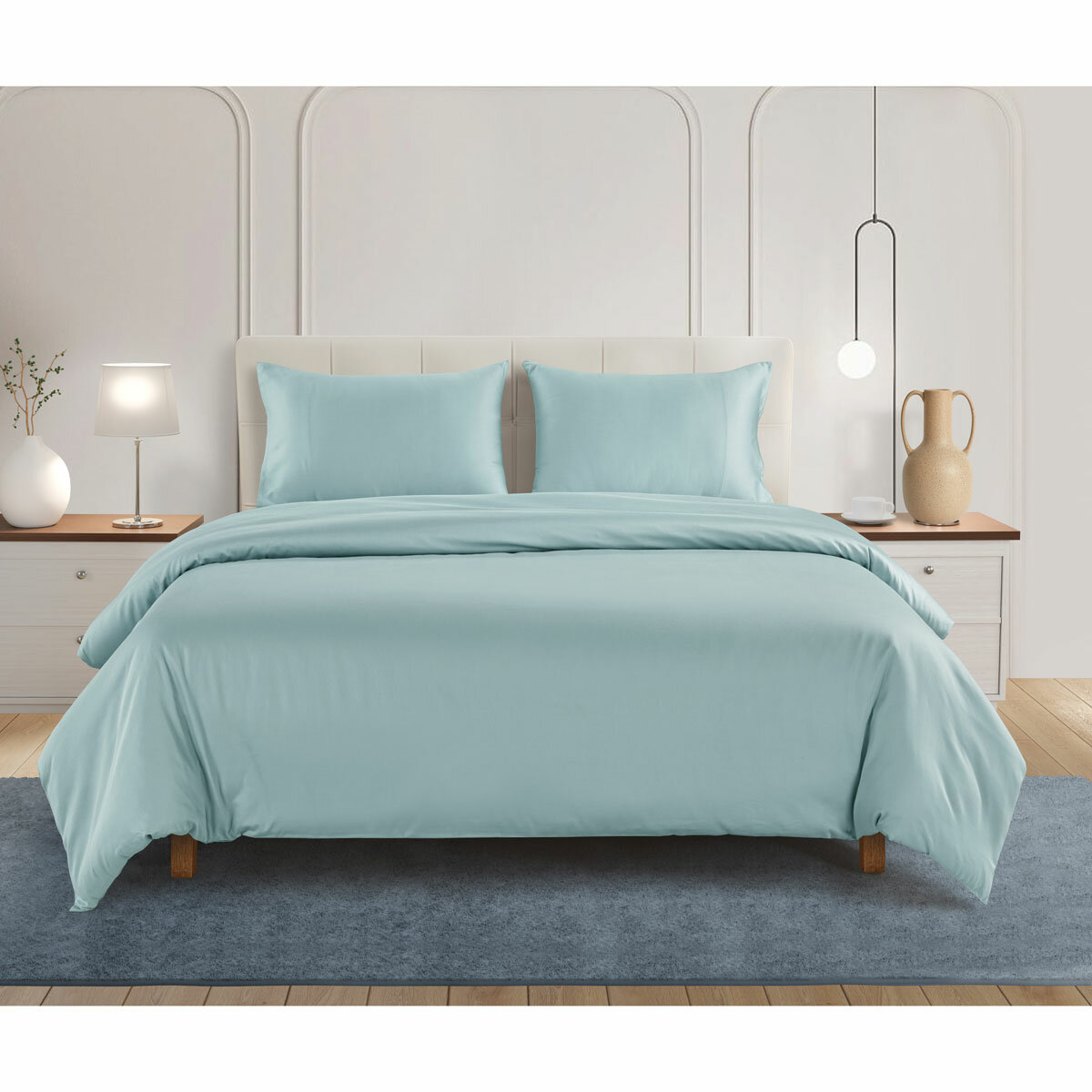 Welhome 500 Thread Count Lyocell Cotton Blend Duvet Set in 3 colours, Double