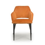 Nero Orange Velvet Dining Chair 2 pack