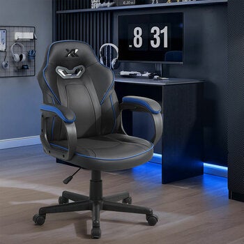 X Rocker Mythos Mid-Back Gaming Chair, Black/Blue