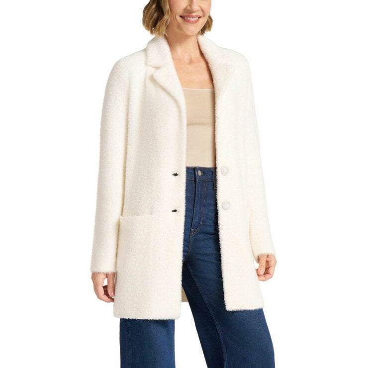 Matty M Women's Plush Coatigan in Ivory Matty M Women's Plush Coatigan in Ivory