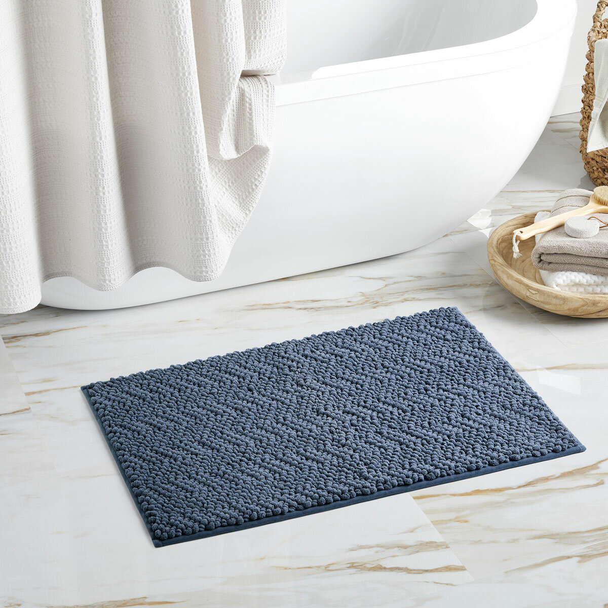Nubby Chevron Bath Mat in 3 Colours, 56 x 91 cm