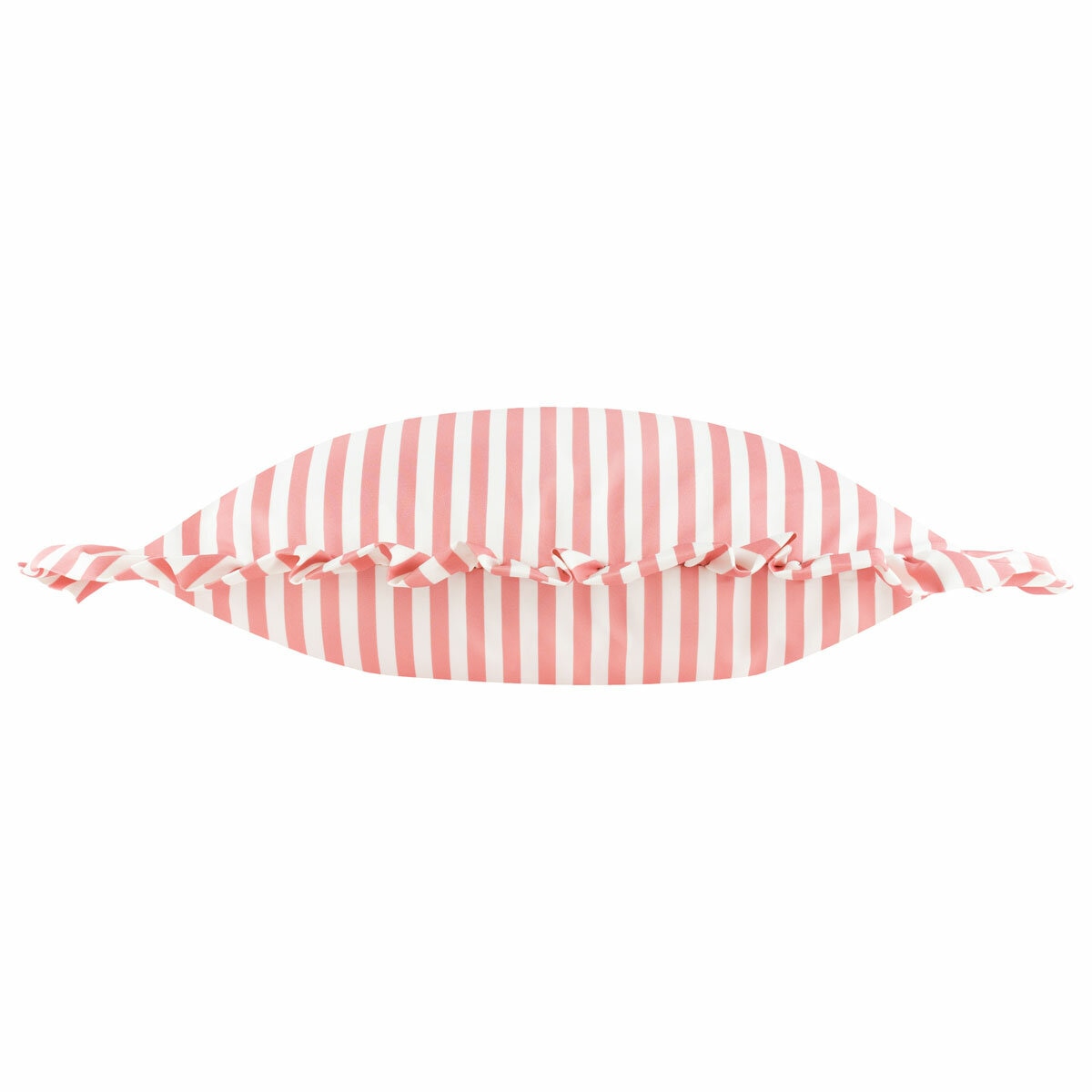Wylder Millie Ruffle Pink Striped Indoor Outdoor Cushion, 50 x 50 cm
