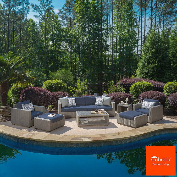 Atleisure Rafael 7 Piece Woven Deep Seating Patio Set Costco Uk Deep Seating Patio Set, Costco Childrens Outdoor Furniture