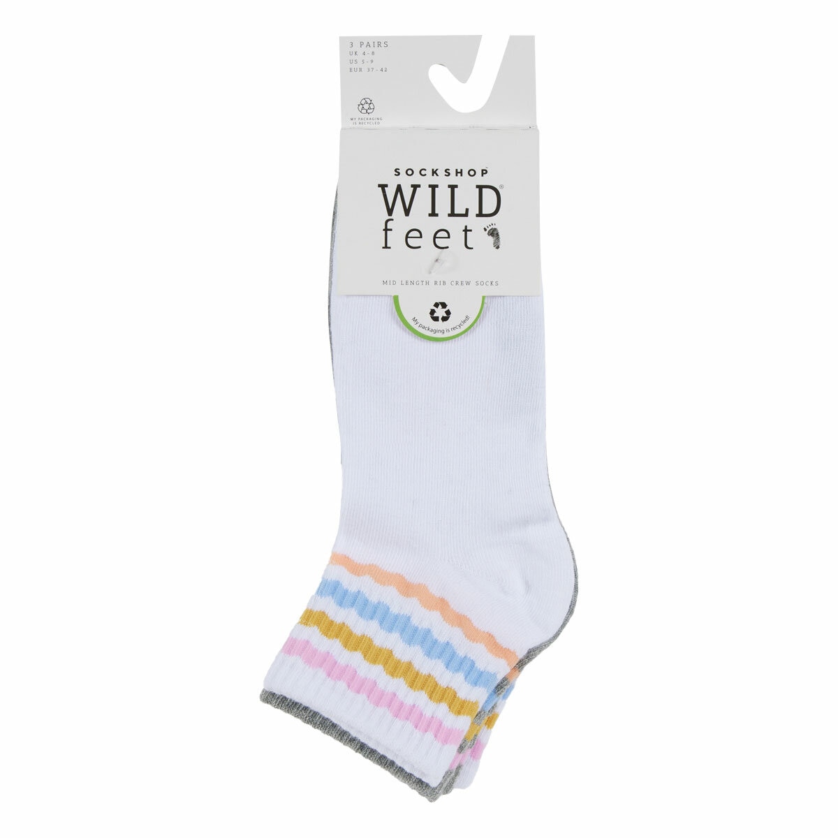 Wild Feet Ladies Quarter Sock 6 Pack in Grey