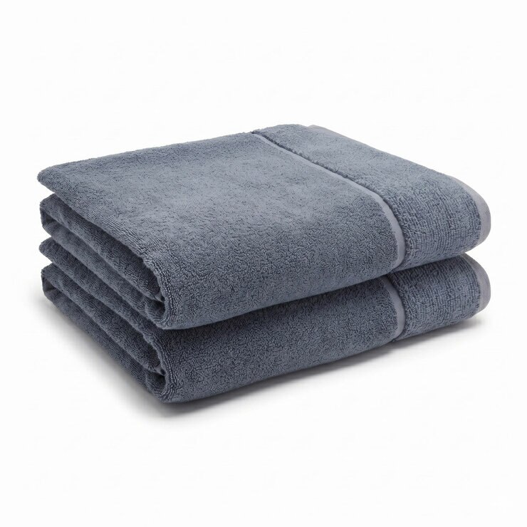Panda Bamboo & Cotton Blue Bath Sheets, 2 Pack Panda Bamboo & Cotton Blue Bath Sheets, 2 Pack