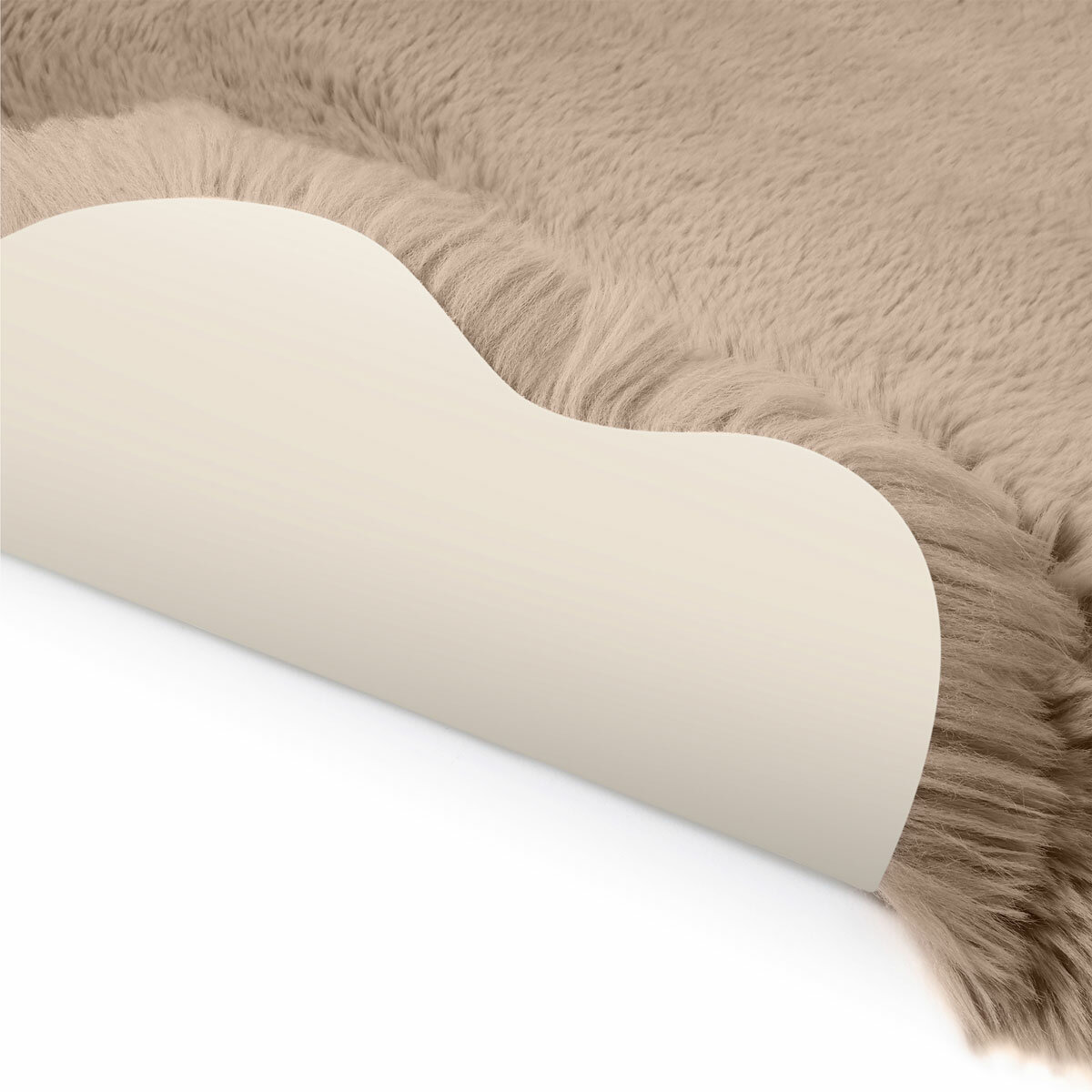 Mon Chateau Faux Fur Taupe Quad Rug, 180 x 100 cm