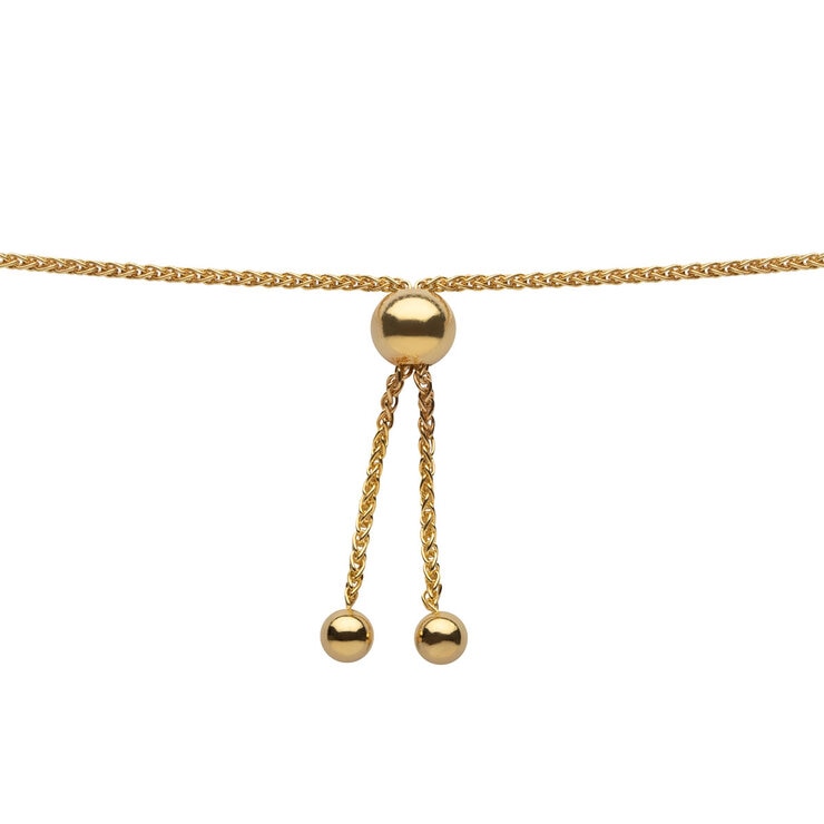 7.5-8mm Cultured Freshwater White Pearl Bolo Bracelet, 18ct Yellow Gold 7.5-8mm Cultured Freshwater White Pearl Bolo Bracelet, 18ct Yellow Gold