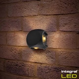 Lifestyle image of turned on light on brick wall