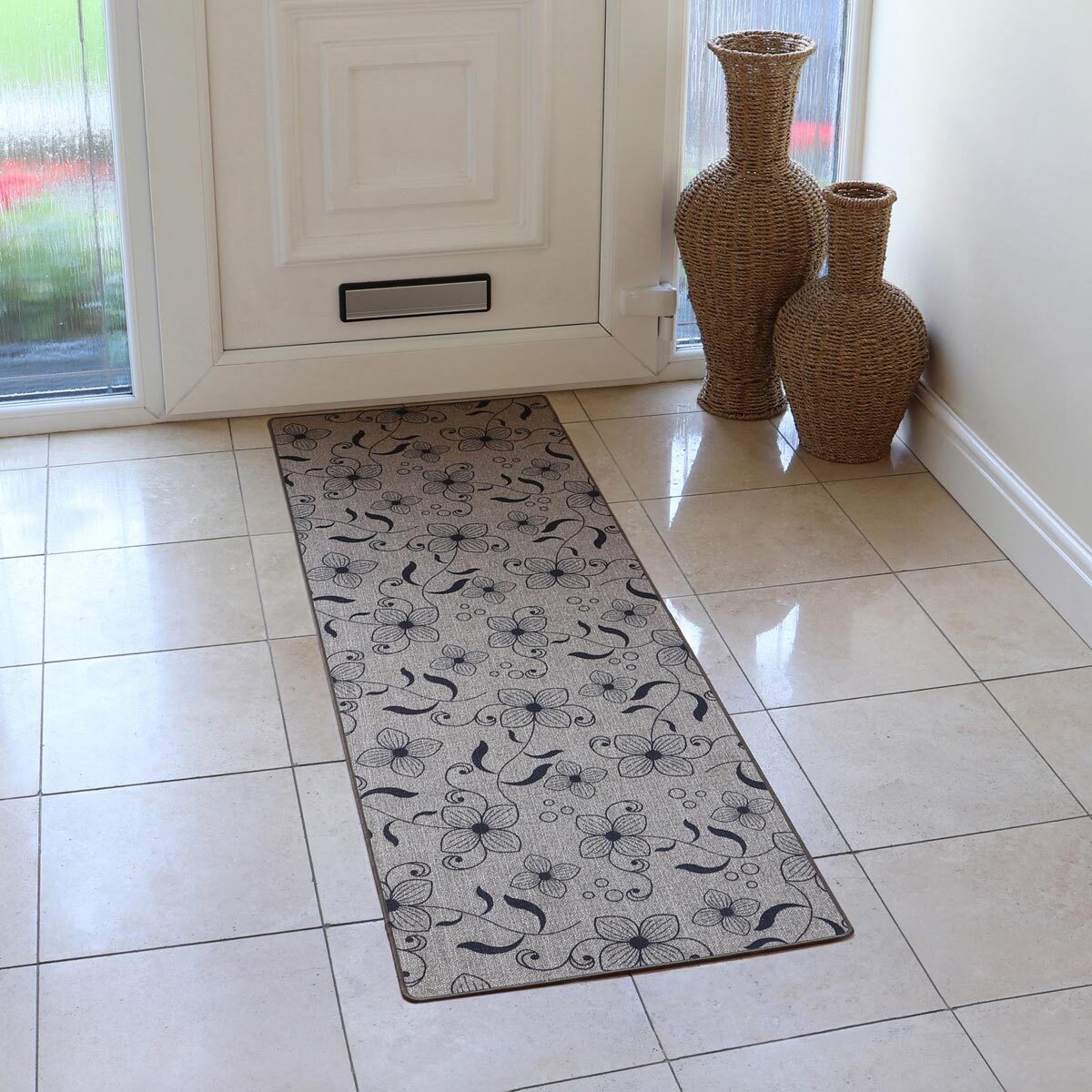 JVL Elegance Doormat and Runner Mat Pack in Flower Design Costco UK