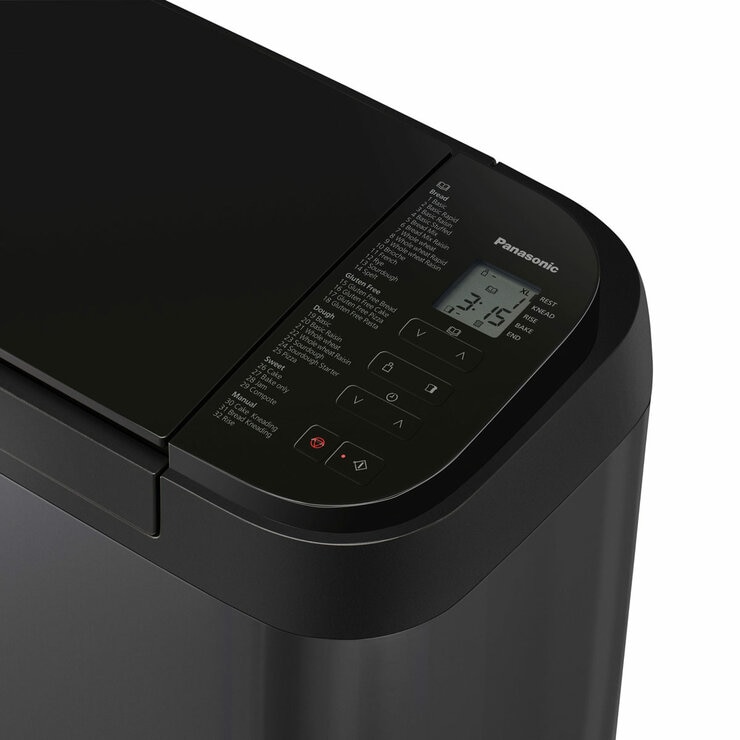 Close up of Panasonic Bread Maker's screen