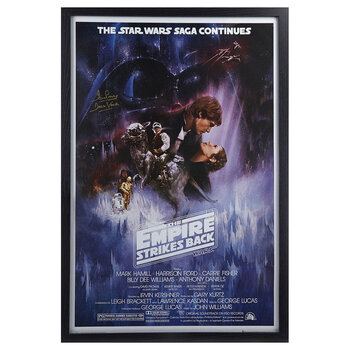 Dave Prowse Signed & Framed Darth Vader Star wars 'Empire Strikes Back' Film Poster