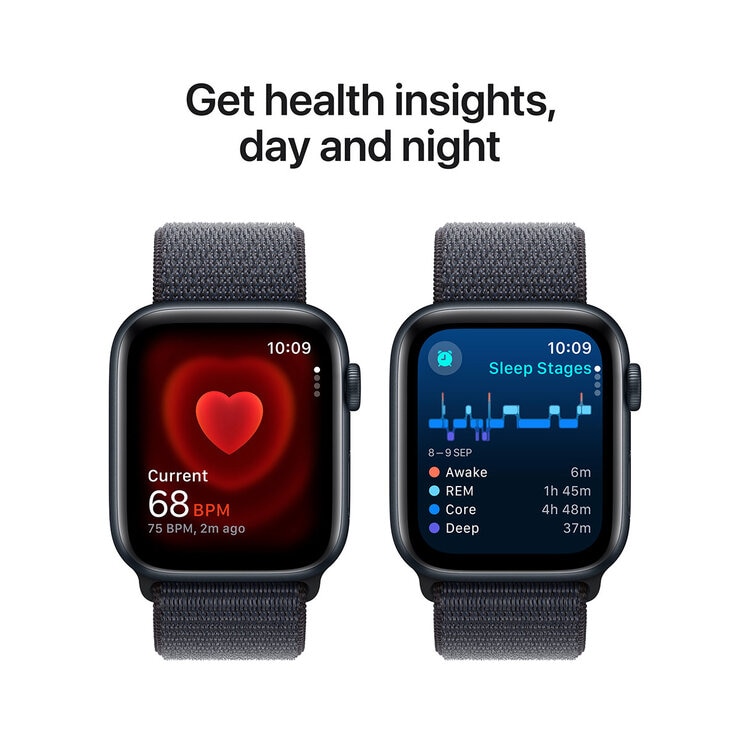 Apple Watch SE GPS + Cellular, 44mm Midnight Aluminium Case with Ink Sport Band Loop , MXGN3QA/A