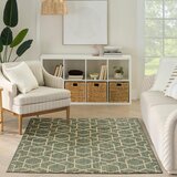 Nourison Horizon Geometric Indoor / Outdoor Rug in 2 Sizes, Green
