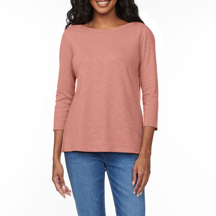 Kirkland Signature Ladies Boatneck Tee in Pink