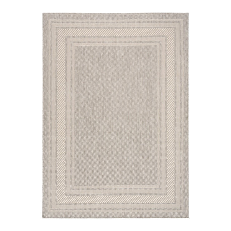 Nourison Horizon Border Grey Indoor Outdoor Rug, in 2 Sizes Nourison Horizon Border Grey Indoor Outdoor Rug, in 2 Sizes