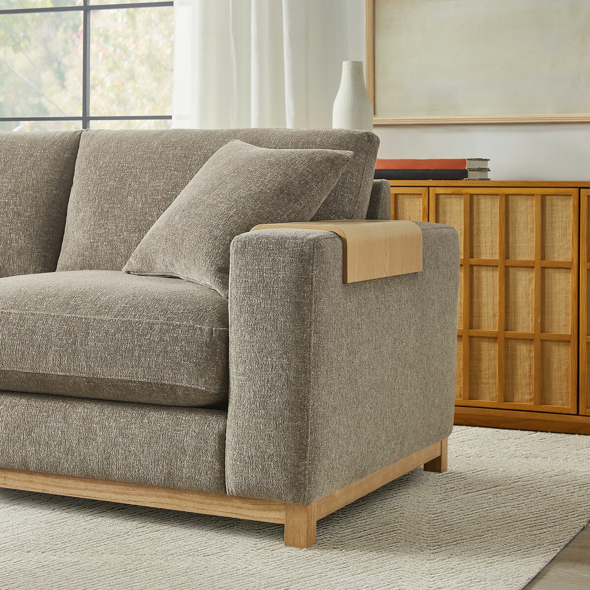 Aiden & Ivy Hawthorne Brown Fabric 4 Piece Corner Sofa
