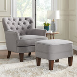 Lifestyle image of Brittany Fabric Accent Chair and Ottoman