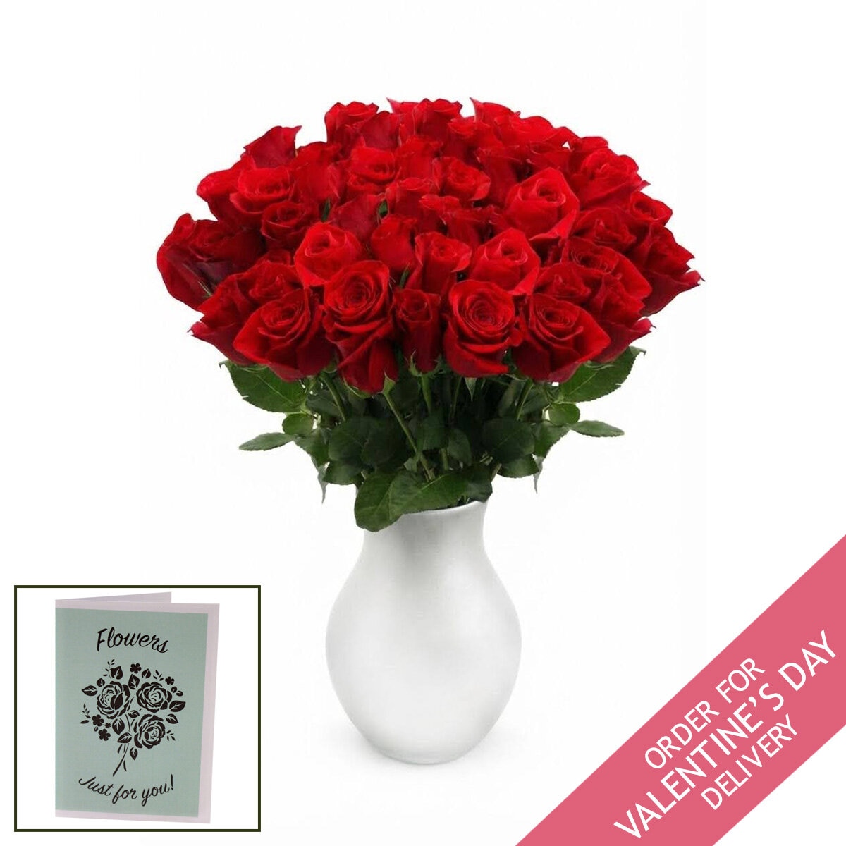 Three Dozen Freedom® Roses Bouquet with Greeting Card