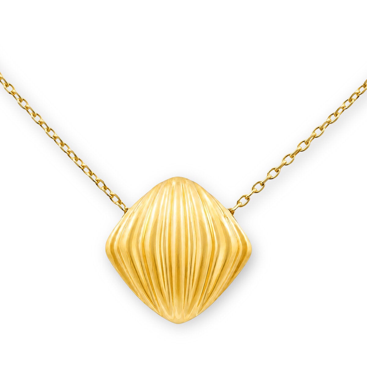 14ct Yellow Gold Textured Cushion Pendant 14ct Yellow Gold Textured Cushion Pendant