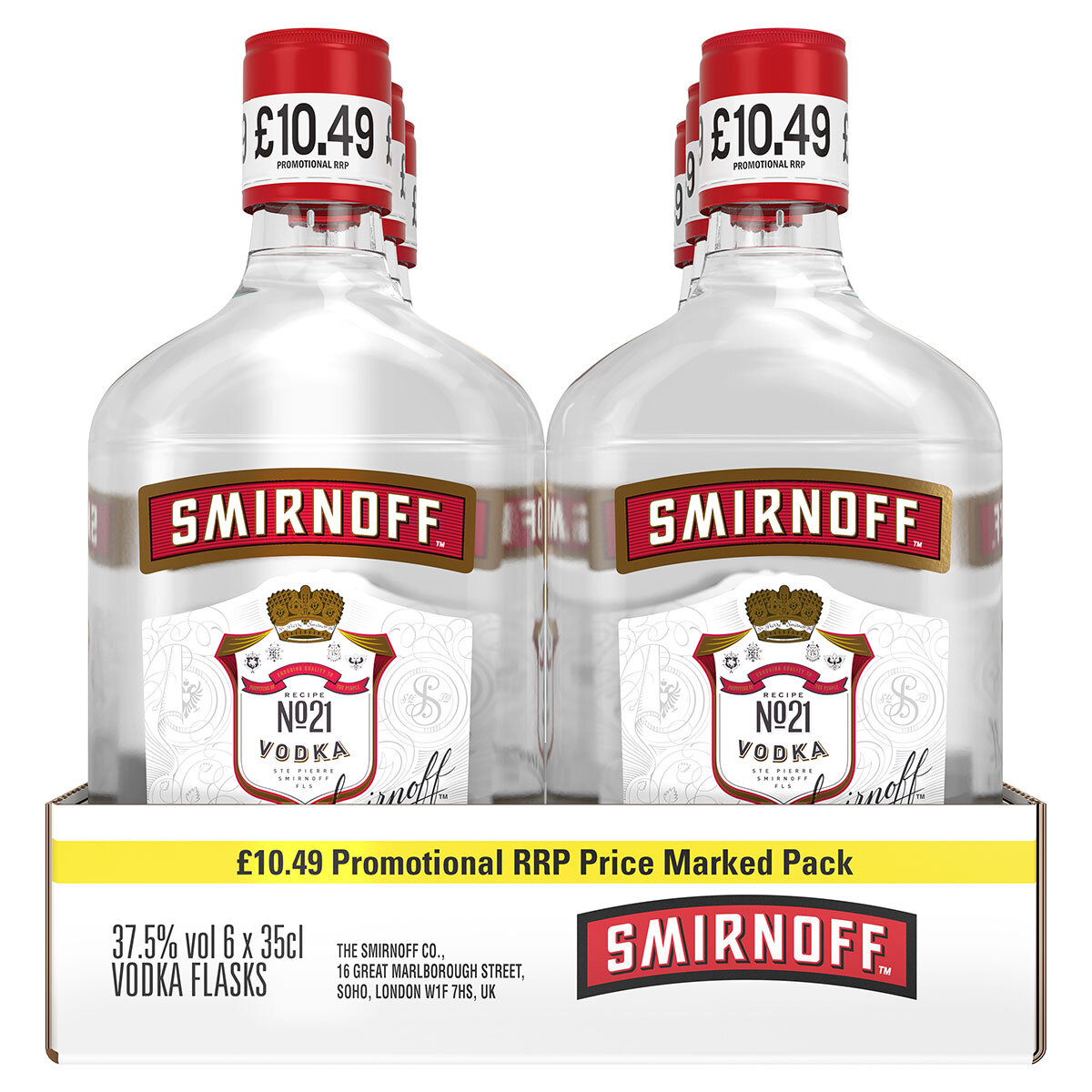 Smirnoff Red Label PMP £10.49, 6 x 35cl