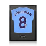 İlkay Gündoğan Signed Framed Manchester City Football Shirt with White Mount İlkay Gündoğan Signed Framed Manchester City Football Shirt with White Mount