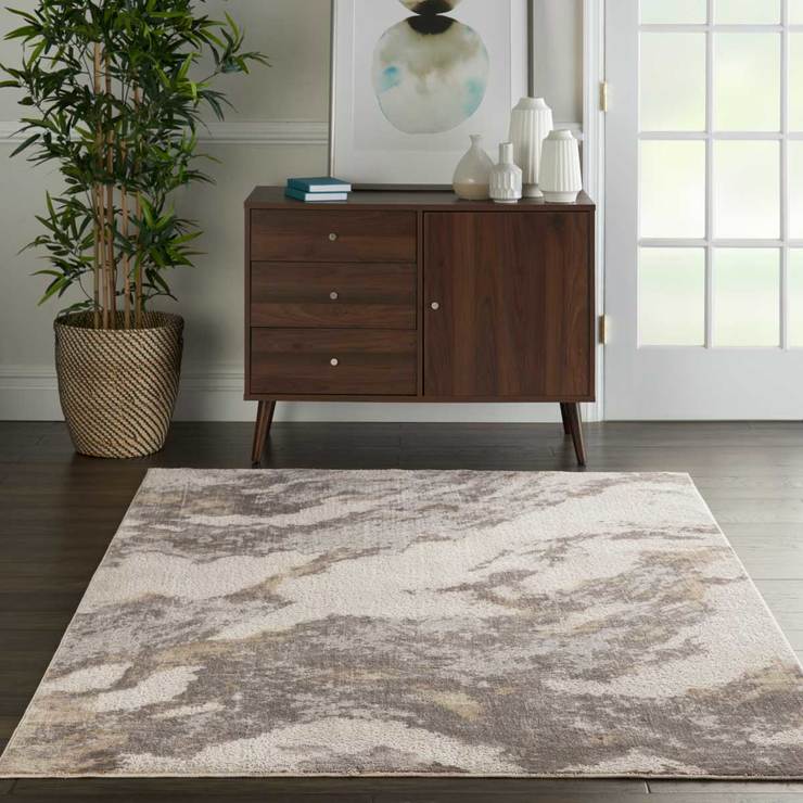 Silky Textures Grey Marbleised Rug in 2 Sizes Costco UK