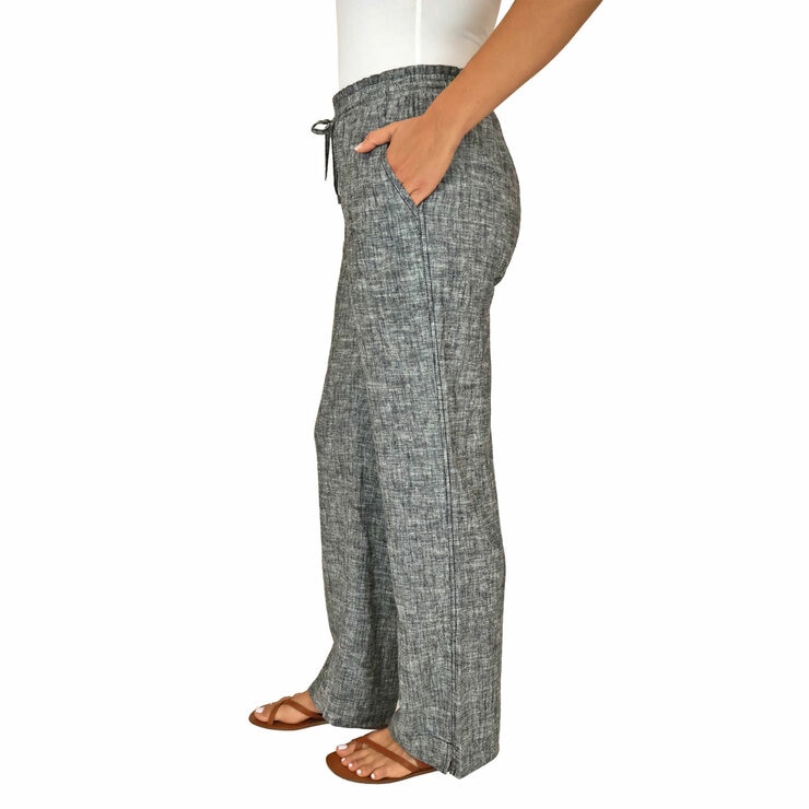 Briggs Ladies Linen Pant in Grey