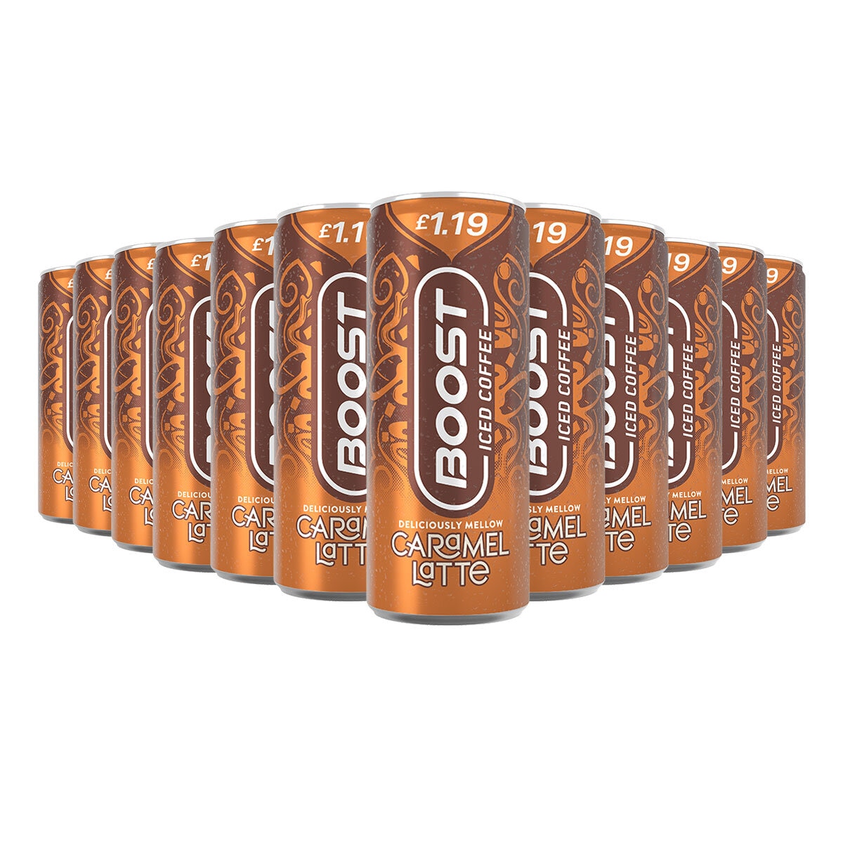 Boost Caramel Latte PMP £1.19, 12 x 250ml