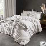 Lazy Linen 100% Washed Linen White Duvet Cover & Pillowcase Set in 4 Sizes 