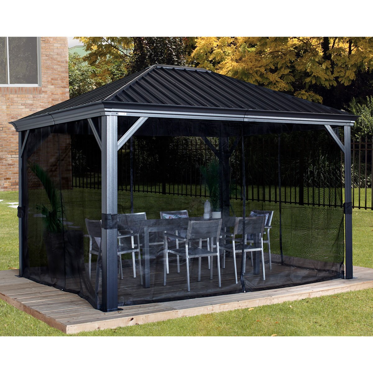Sojag Marsala 10ft x 12ft (2.98 x 3.63m) Sun Shelter with Galvanised