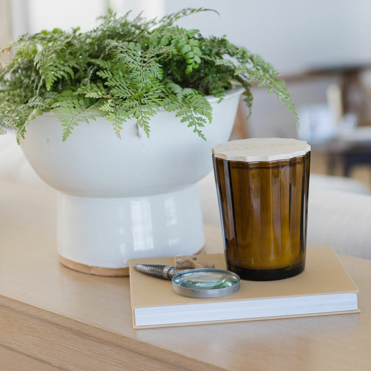 Sand and Fog Scalloped Candle (BROWN)