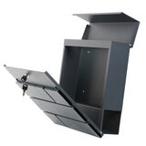 Cut out image of opened letterbox on white background