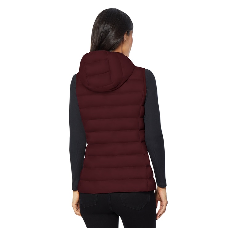 32 Degrees Women's Packable Vest with Detachable Hood in Maroon Costco UK