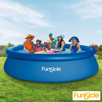 FunSicle 12ft (3.6m) QuickSet Pool with FiltraBoost™ FB400 Cartridge Filter Pump, Pool Cover & Ground Cloth
