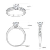 1.28ctw Round Brilliant Cut Diamond Wedding Ring, Platinum