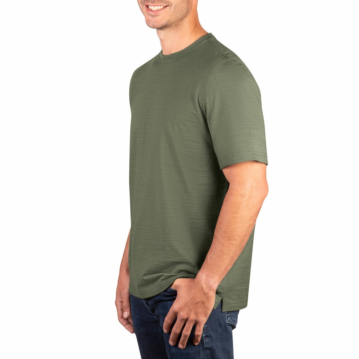 Kirkland Signature Men's Pima Cotton Slub Tee in Green
