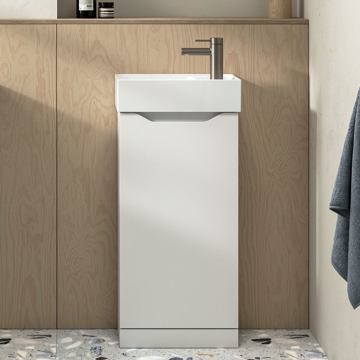 Tavistock Coda Cloakroom Floor Mount With Basin in White at costco.co.uk