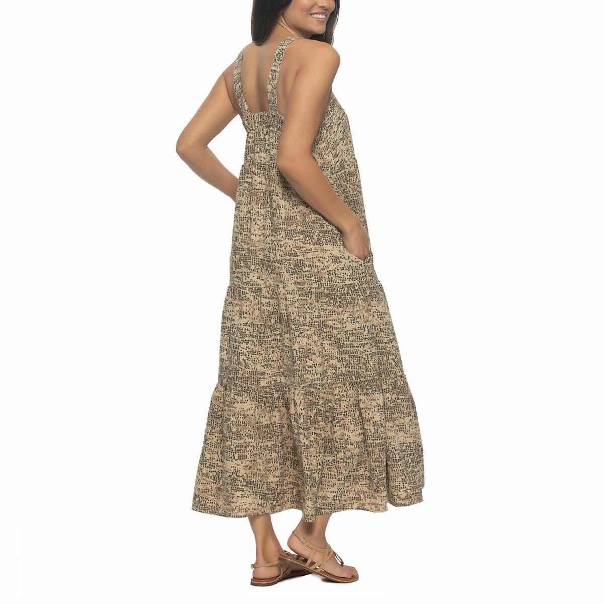Jezebel Ladies Tiered Dress in Animal Print