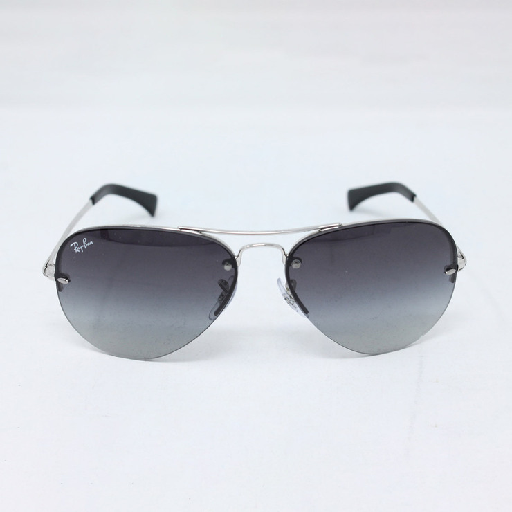 Ray Ban Chrome Metal Sunglasses with Grey Lenses, RB3449 0038G | Costco UK