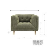 Isla Green Moss Fabric Armchair