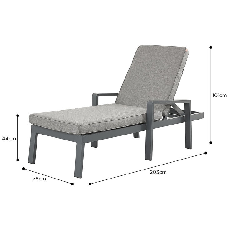 Stone Garden 3 Piece Lounger Set in Grey Stone Garden 3 Piece Lounger Set in Grey