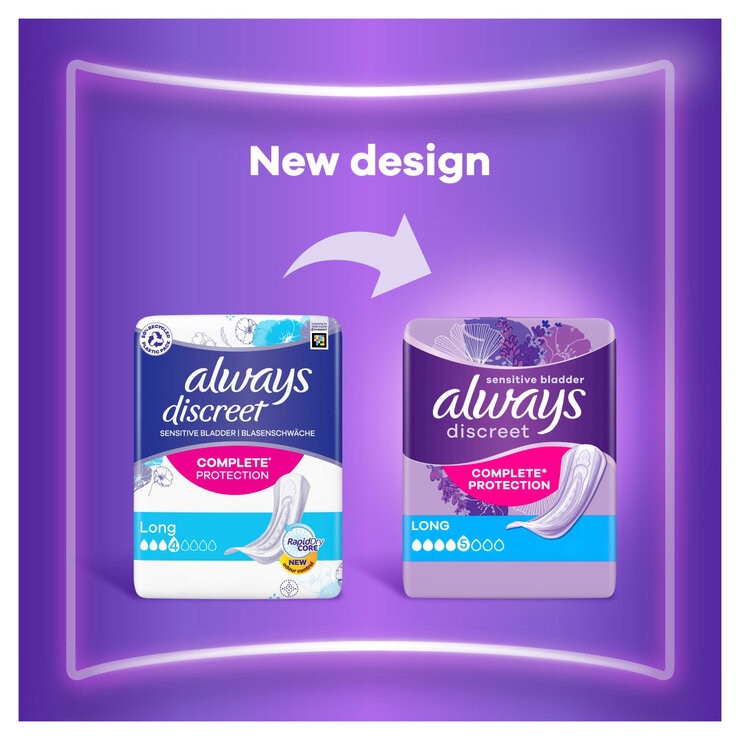Always Discreet Long Pads, 2 x 32 Pack Always Discreet Long Pads, 2 x 32 Pack