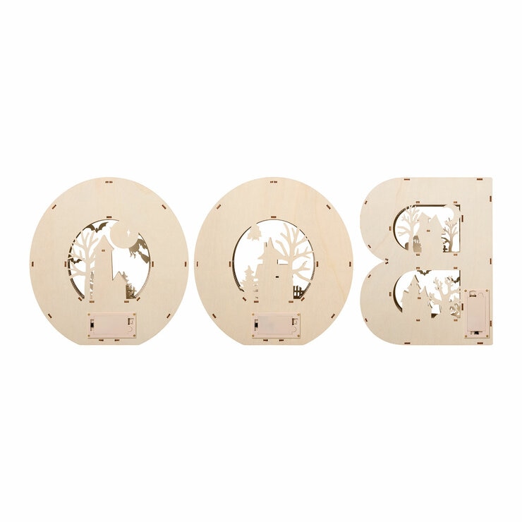 Light Up Wooden BOO Letters - Set of 3 Light Up Wooden BOO Letters - Set of 3